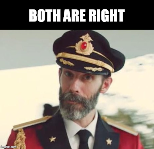 Captain Obvious | BOTH ARE RIGHT | image tagged in captain obvious | made w/ Imgflip meme maker