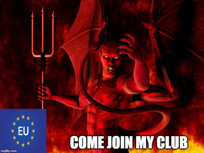 Satan | COME JOIN MY CLUB | image tagged in satan | made w/ Imgflip meme maker