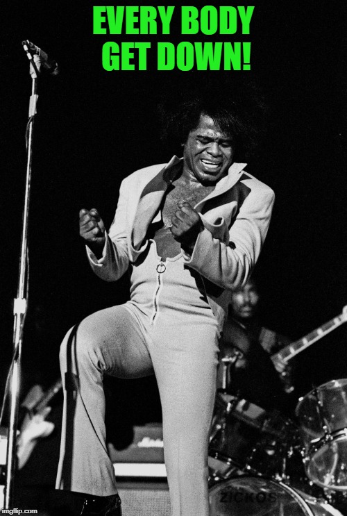 James Brown Get Down | EVERY BODY GET DOWN! | image tagged in james brown get down | made w/ Imgflip meme maker