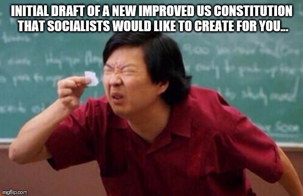Socialist US constitution | INITIAL DRAFT OF A NEW IMPROVED US CONSTITUTION THAT SOCIALISTS WOULD LIKE TO CREATE FOR YOU... | image tagged in list of people i trust | made w/ Imgflip meme maker
