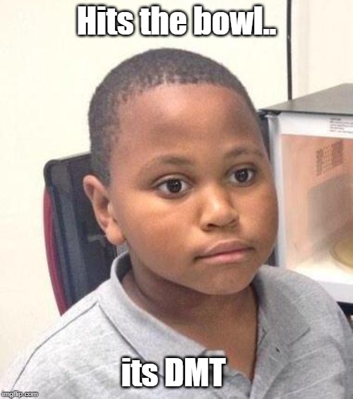 Minor Mistake Marvin | Hits the bowl.. its DMT | image tagged in memes,minor mistake marvin | made w/ Imgflip meme maker
