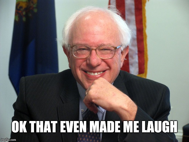 Vote Bernie Sanders | OK THAT EVEN MADE ME LAUGH | image tagged in vote bernie sanders | made w/ Imgflip meme maker