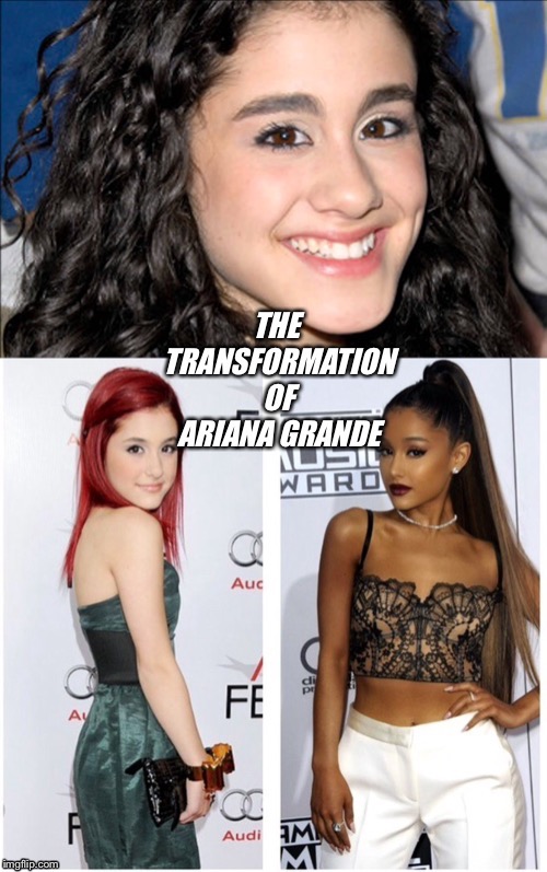 The transformation of Ariana Grande | image tagged in ariana grande,fake,blackface | made w/ Imgflip meme maker