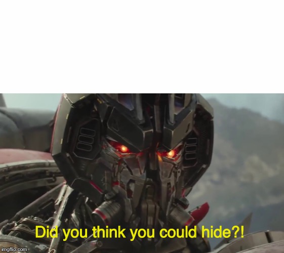 High Quality Did you think you could hide? Blank Meme Template