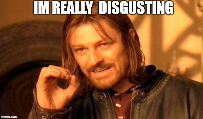 One Does Not Simply | IM REALLY 
DISGUSTING | image tagged in memes,one does not simply,disgusting | made w/ Imgflip meme maker