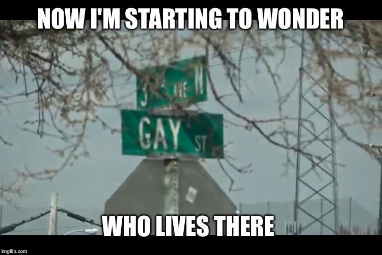 What if a celebrity lives there?! | NOW I'M STARTING TO WONDER; WHO LIVES THERE | image tagged in memes,gay,signs,funny street signs | made w/ Imgflip meme maker