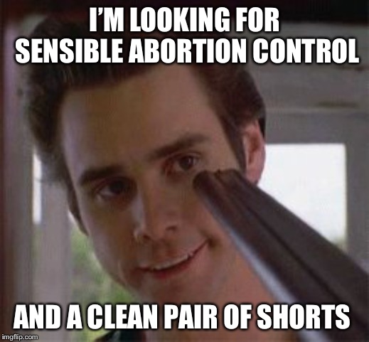 Ray Finkle and clean pair of shorts | I’M LOOKING FOR SENSIBLE ABORTION CONTROL; AND A CLEAN PAIR OF SHORTS | image tagged in ray finkle and clean pair of shorts | made w/ Imgflip meme maker
