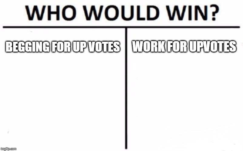 Who Would Win? | BEGGING FOR UP VOTES; WORK FOR UPVOTES | image tagged in memes,who would win | made w/ Imgflip meme maker