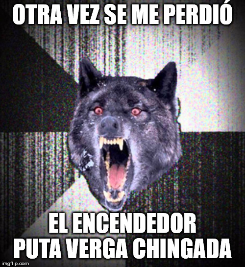 OTRA VEZ SE ME PERDIÓ; EL ENCENDEDOR PUTA VERGA CHINGADA | image tagged in lighter,encendedor,insanity wolf,lobo | made w/ Imgflip meme maker