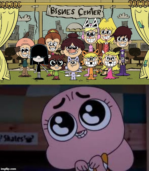 Anais reacts to the Loud siblings being cute | image tagged in the amazing world of gumball,the loud house,cartoon network,nickelodeon,2019,cute | made w/ Imgflip meme maker