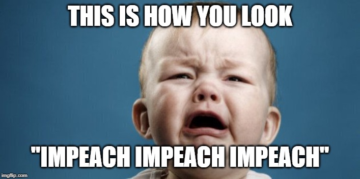 Liberals crying "IMPEACH" | THIS IS HOW YOU LOOK; "IMPEACH IMPEACH IMPEACH" | image tagged in impeach,baby,cry | made w/ Imgflip meme maker