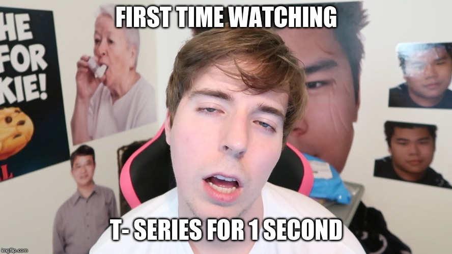 Stressed & Tired Mr. Beast | FIRST TIME WATCHING; T- SERIES FOR 1 SECOND | image tagged in stressed  tired mr beast | made w/ Imgflip meme maker