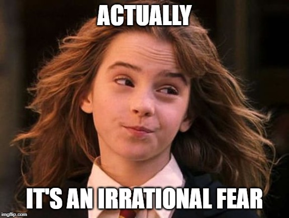 ACTUALLY; IT'S AN IRRATIONAL FEAR | made w/ Imgflip meme maker