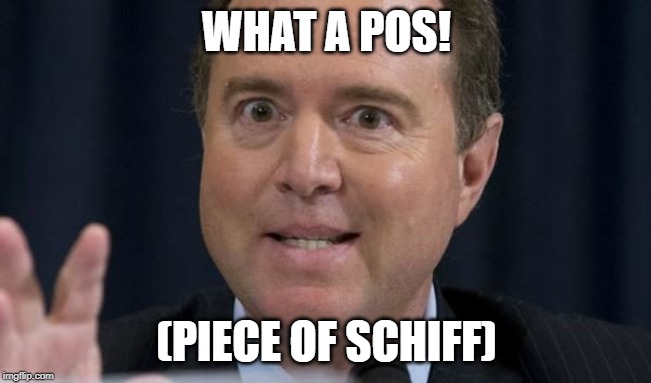 He's a piece of himself! | WHAT A POS! (PIECE OF SCHIFF) | image tagged in memes,shit,schiff,schiff is shit | made w/ Imgflip meme maker