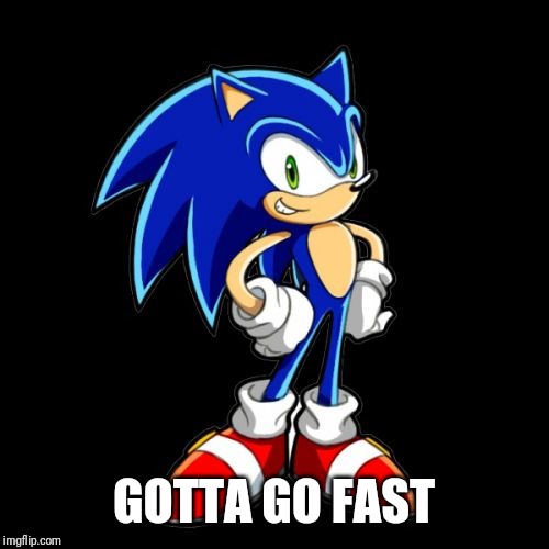 You're Too Slow Sonic Meme | GOTTA GO FAST | image tagged in memes,youre too slow sonic | made w/ Imgflip meme maker