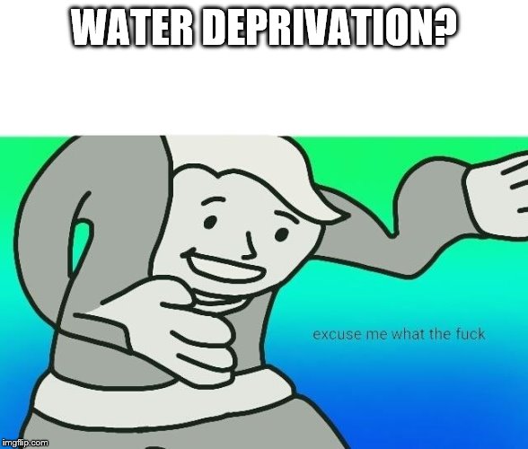 Excuse me, what the fuck | WATER DEPRIVATION? | image tagged in excuse me what the fuck | made w/ Imgflip meme maker
