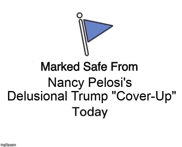 Marked Safe From | Nancy Pelosi's Delusional Trump "Cover-Up" | image tagged in memes,marked safe from | made w/ Imgflip meme maker