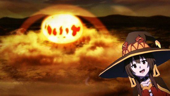 High Quality disaster girl anime megumin konosuba explotion Blank Meme Template