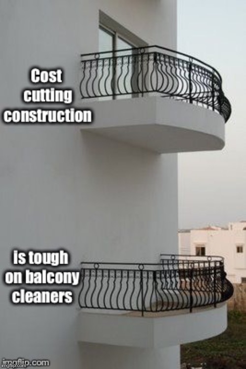 And you thought your job was tough? | image tagged in balcony cleaner,no door,tough job,funny repost | made w/ Imgflip meme maker