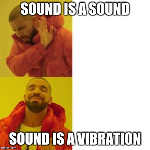 Drake No/Yes | SOUND IS A SOUND; SOUND IS A VIBRATION | image tagged in drake no/yes | made w/ Imgflip meme maker