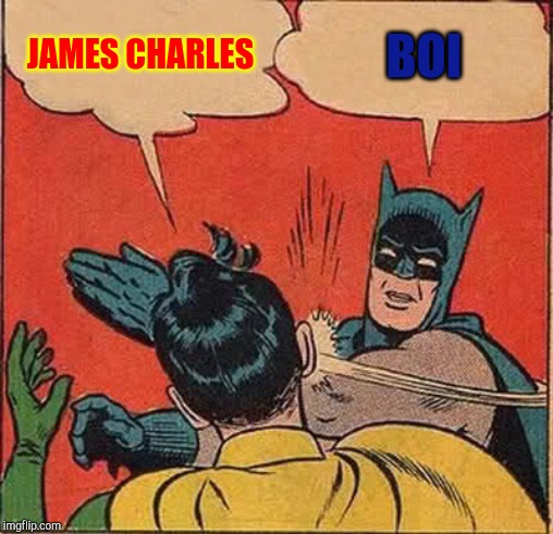 Batman Slapping Robin Meme | JAMES CHARLES; BOI | image tagged in memes,batman slapping robin | made w/ Imgflip meme maker