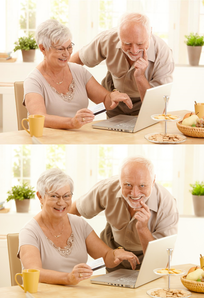 Hide The Pain Harold and Wife Blank Meme Template