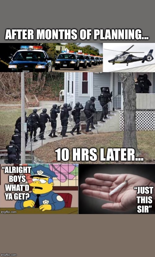 Womp Womp Wiggum | AFTER MONTHS OF PLANNING... | image tagged in cops,police,pot,marijuana,medical marijuana,weed | made w/ Imgflip meme maker