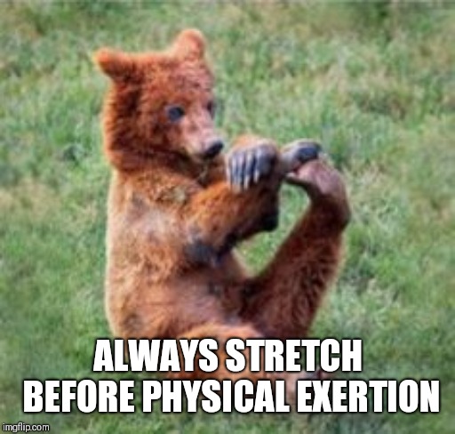 stretch | ALWAYS STRETCH BEFORE PHYSICAL EXERTION | image tagged in stretch | made w/ Imgflip meme maker