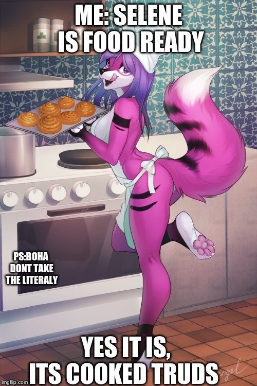 selene cooks turds | image tagged in furrys cook | made w/ Imgflip meme maker
