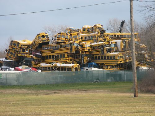 High Quality School bus pile up Blank Meme Template