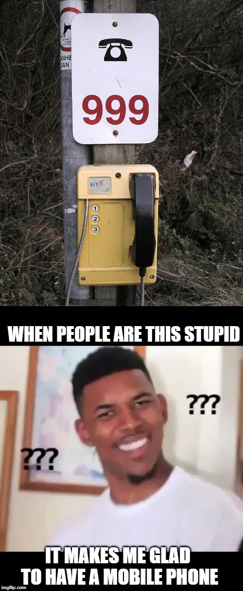 Maybe 1, 2 and 3 are Fire, Police and Ambulance, in no particular order?! | WHEN PEOPLE ARE THIS STUPID; IT MAKES ME GLAD TO HAVE A MOBILE PHONE | image tagged in what the fuck ngga wtf,emergency,fail,cell phones,or is it,mobile | made w/ Imgflip meme maker