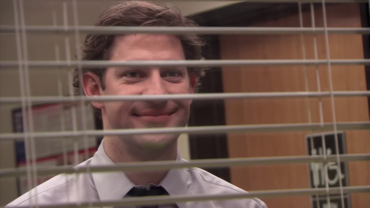 High Quality Jim looking through blinds Blank Meme Template