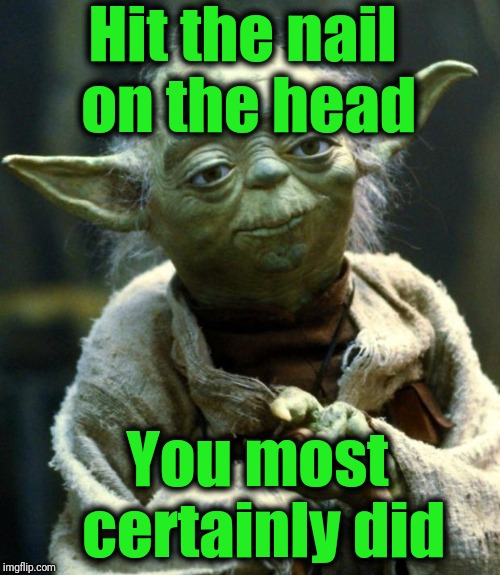 Star Wars Yoda Meme | Hit the nail on the head You most certainly did | image tagged in memes,star wars yoda | made w/ Imgflip meme maker