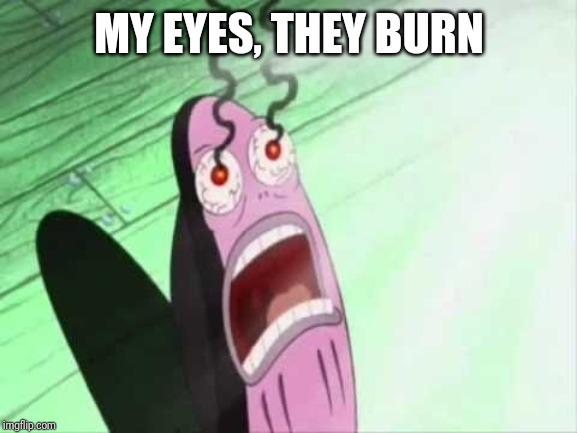 My Eyes | MY EYES, THEY BURN | image tagged in my eyes | made w/ Imgflip meme maker