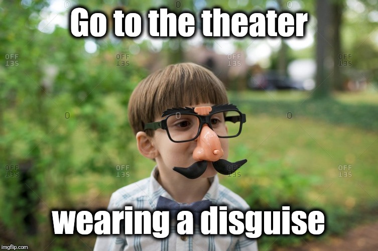Disguised | Go to the theater wearing a disguise | image tagged in disguised | made w/ Imgflip meme maker