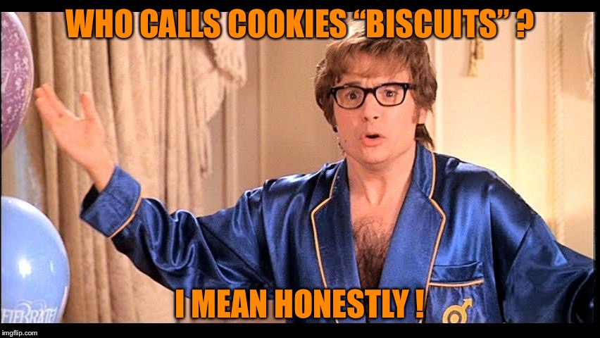 Who does that, Honestly? | WHO CALLS COOKIES “BISCUITS” ? I MEAN HONESTLY ! | image tagged in who does that honestly | made w/ Imgflip meme maker