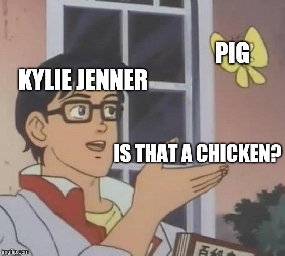 Is This A Pigeon | PIG; KYLIE JENNER; IS THAT A CHICKEN? | image tagged in memes,is this a pigeon | made w/ Imgflip meme maker