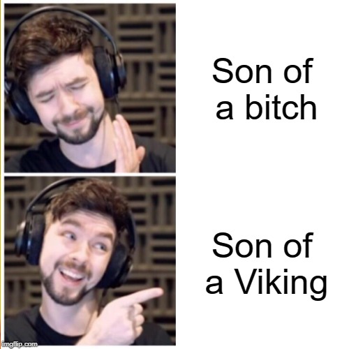 SOn oF A vIkINg | Son of a bitch; Son of a Viking | image tagged in jacksepticeyememes | made w/ Imgflip meme maker