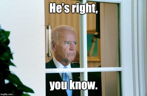 Sad Joe Biden | He’s right, you know. | image tagged in sad joe biden | made w/ Imgflip meme maker