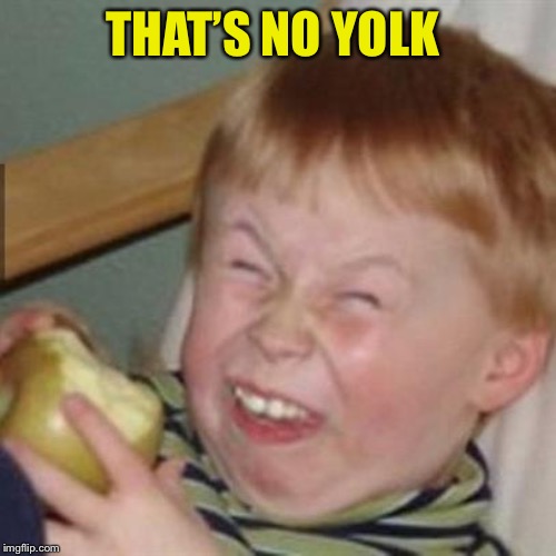mocking laugh face | THAT’S NO YOLK | image tagged in mocking laugh face | made w/ Imgflip meme maker