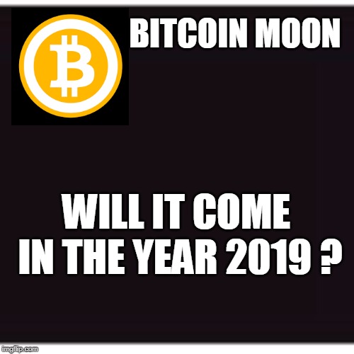 BITCOIN MOON; WILL IT COME IN THE YEAR 2019 ? | made w/ Imgflip meme maker