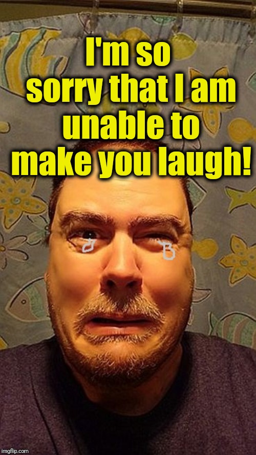 z1vljb | I'm so sorry that I am unable to make you laugh! | image tagged in z1vljb | made w/ Imgflip meme maker
