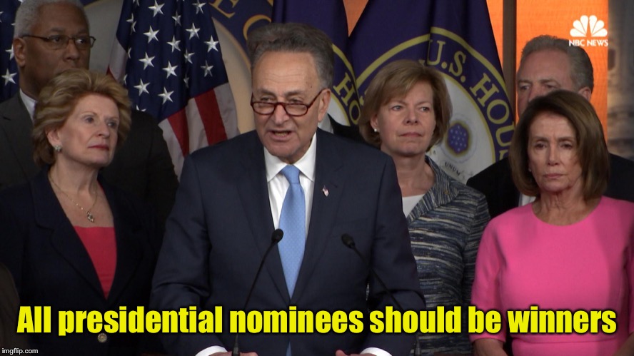 Democrats, trying to avoid another loss in 2020, use a tactic from the millennials’ playbook | All presidential nominees should be winners | image tagged in democrat congressmen,democrat,election 2020 | made w/ Imgflip meme maker