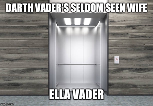His second wife, I guess... | DARTH VADER’S SELDOM SEEN WIFE; ELLA VADER | image tagged in star wars,elevator | made w/ Imgflip meme maker