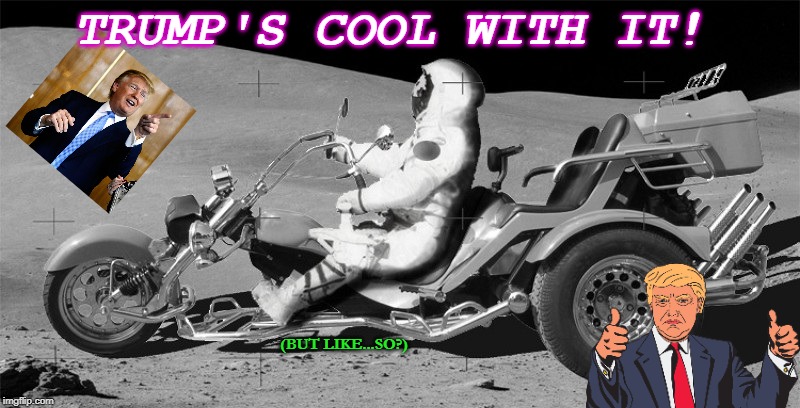 when you're cooler than at least most nfl stars | TRUMP'S COOL WITH IT! (BUT LIKE...SO?) | image tagged in when you're cooler than at least most nfl stars | made w/ Imgflip meme maker