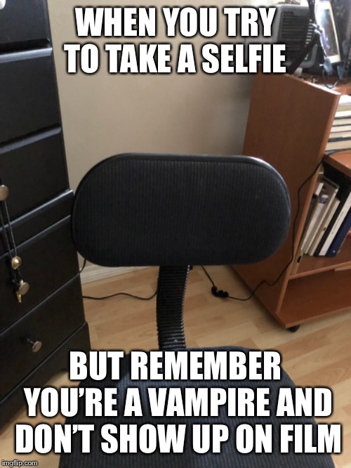 Happy World Dracula Day! | WHEN YOU TRY TO TAKE A SELFIE; BUT REMEMBER YOU’RE A VAMPIRE AND DON’T SHOW UP ON FILM | image tagged in vampires,vampire,dracula,count dracula | made w/ Imgflip meme maker