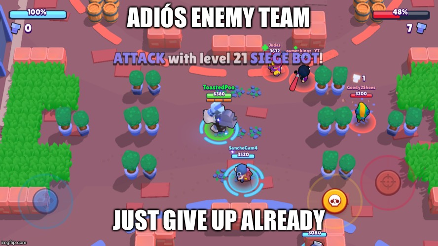 A big angry robot in siege | ADIÓS ENEMY TEAM; JUST GIVE UP ALREADY | image tagged in gaming,oof,i see dead people,oh wow are you actually reading these tags,stop reading the tags | made w/ Imgflip meme maker