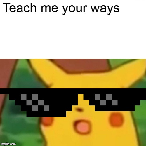 Surprised Pikachu Meme | Teach me your ways | image tagged in memes,surprised pikachu | made w/ Imgflip meme maker