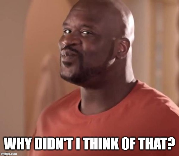 Shaq | WHY DIDN'T I THINK OF THAT? | image tagged in shaq | made w/ Imgflip meme maker