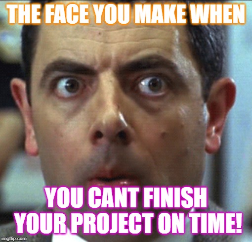 weird face | THE FACE YOU MAKE WHEN; YOU CANT FINISH YOUR PROJECT ON TIME! | image tagged in weird face | made w/ Imgflip meme maker
